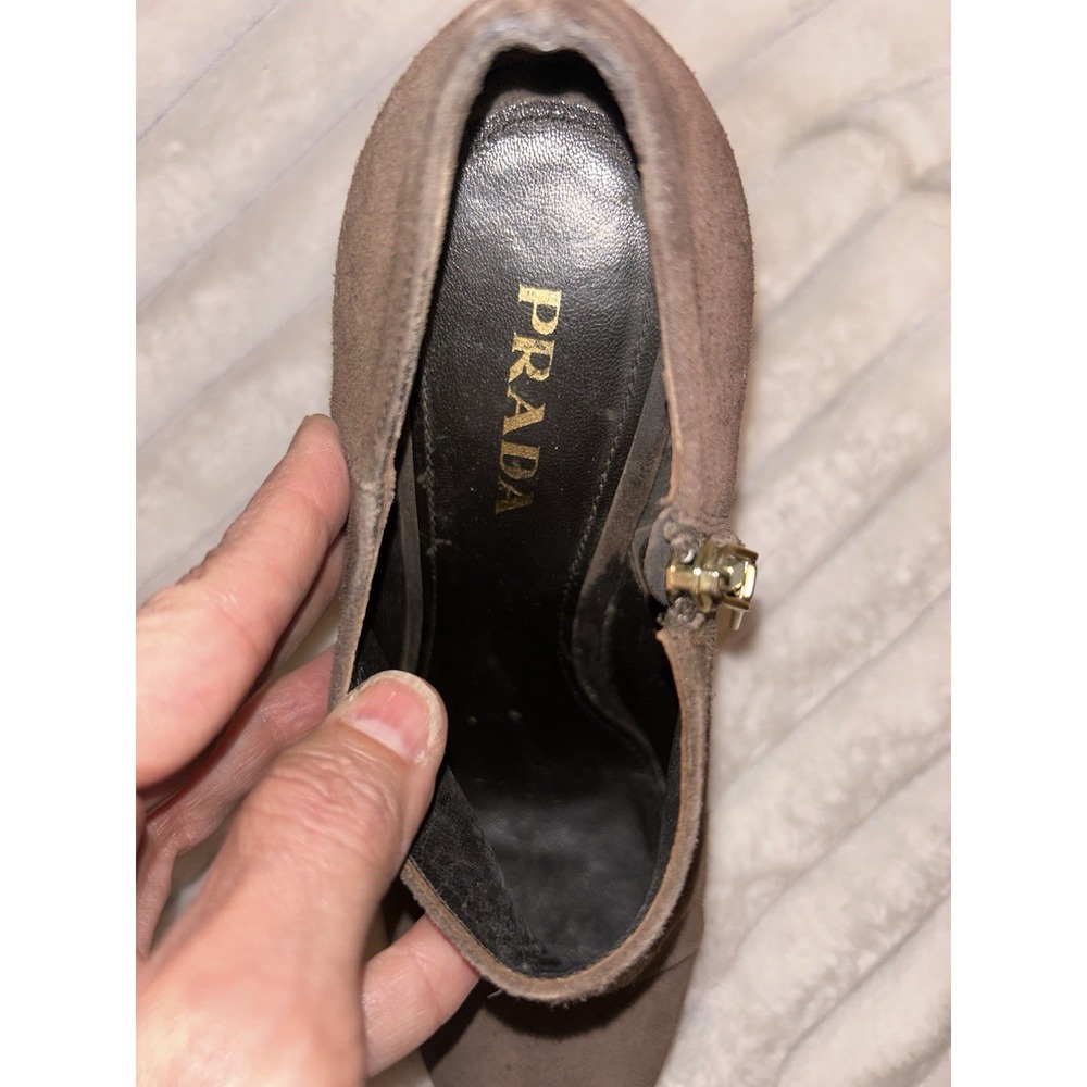 Prada Brown Suede Ankle Booties - Picture 10 of 14